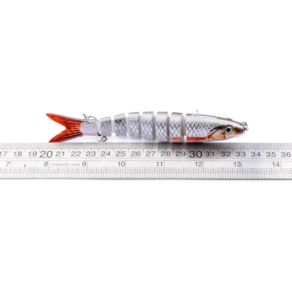 Artificial Multi Jointed Sections Hard Bait for Trolling Pike Carp, Durable Fishing Tools in Realistic Color Patterns