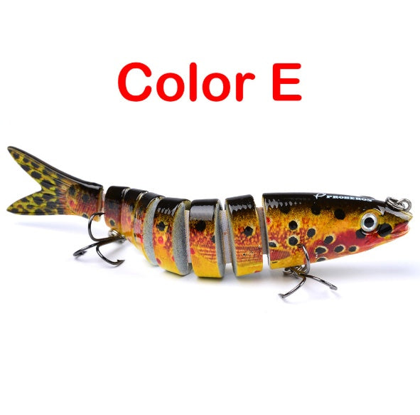 Artificial Multi Jointed Sections Hard Bait for Trolling Pike Carp, Durable Fishing Tools in Realistic Colors