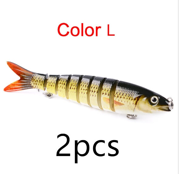 Artificial Multi Jointed Sections Hard Bait for Trolling Pike Carp, Durable Fishing Tools with Realistic Design