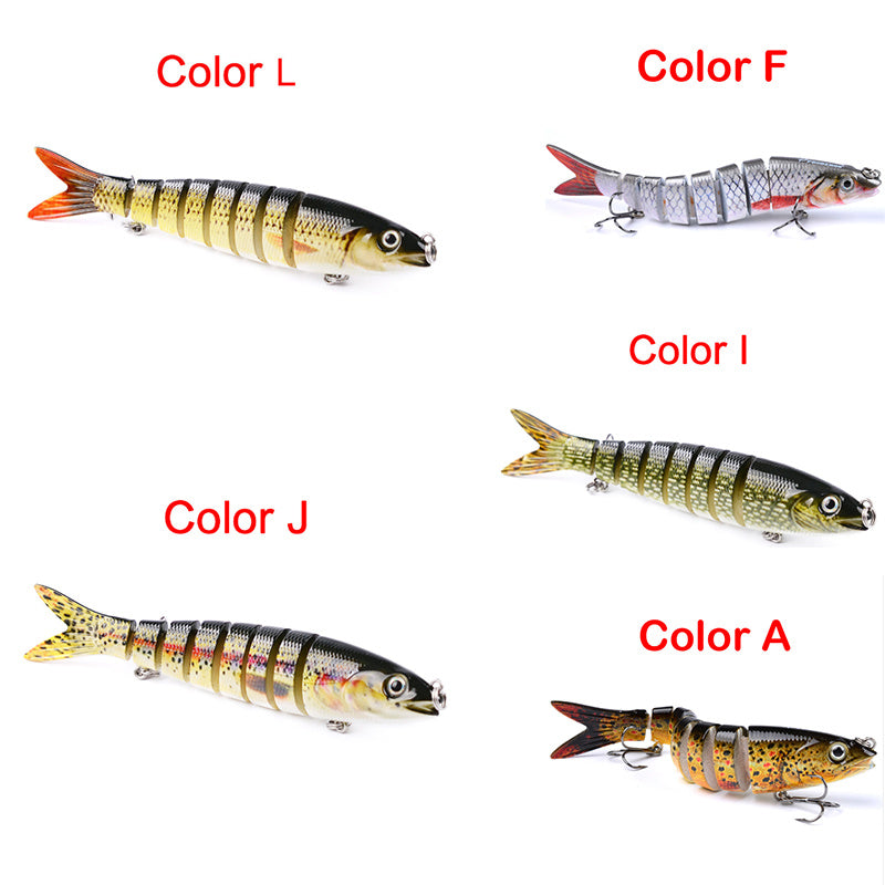 Artificial Multi Jointed Sections Hard Bait for Trolling Pike Carp, Durable Fishing Tools with Realistic Design