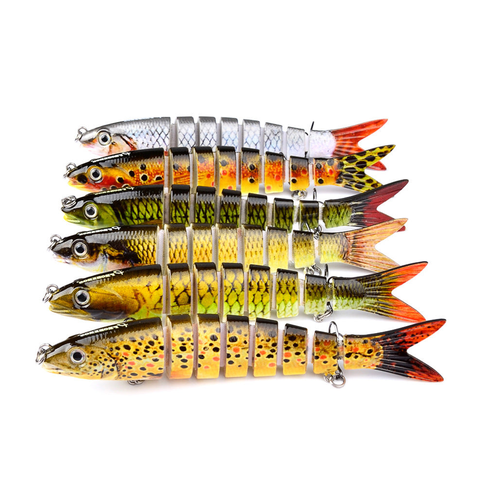 Artificial Multi Jointed Sections Hard Bait for Trolling Pike Carp, Durable Fishing Tools with Realistic Design
