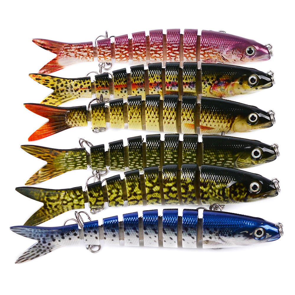 Artificial Multi Jointed Sections Hard Bait for Trolling Pike Carp, Durable Fishing Tools in Realistic Colors
