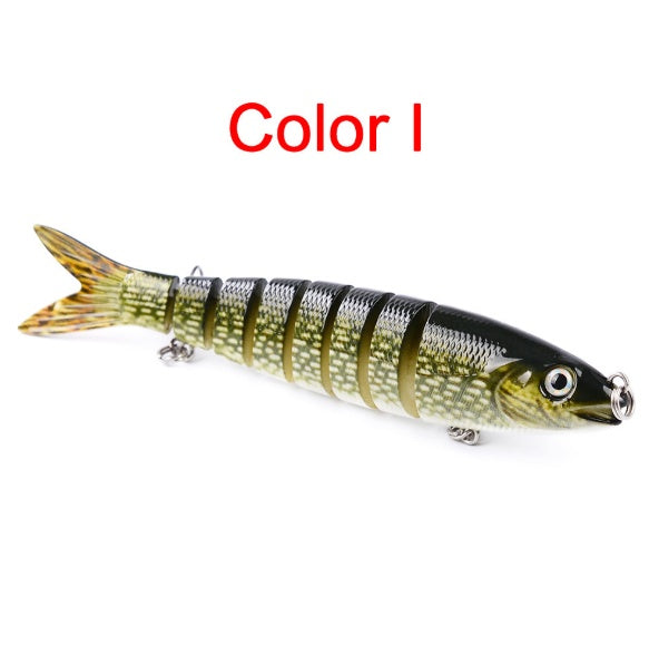 Artificial Multi Jointed Sections Hard Bait for Trolling Pike Carp, Durable Fishing Tools in Realistic Color Patterns