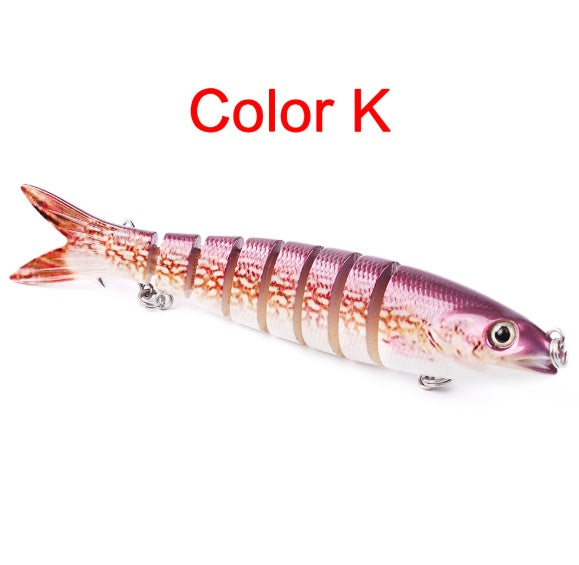 Artificial Multi Jointed Sections Hard Bait for Trolling Pike Carp, Durable Fishing Tools with Realistic Design, Green and...