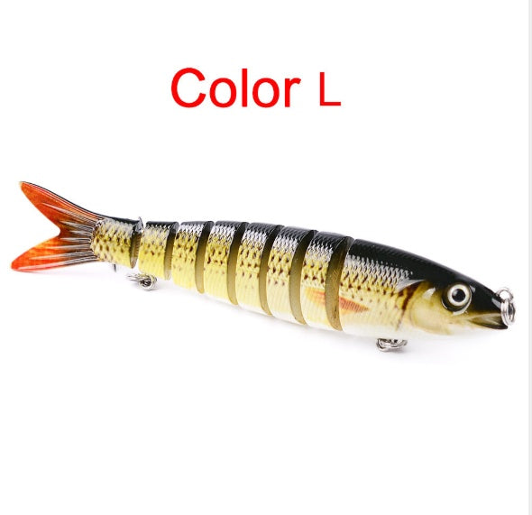Artificial Multi Jointed Sections Hard Bait for Trolling Pike Carp, Durable Fishing Tools in Realistic Color Patterns