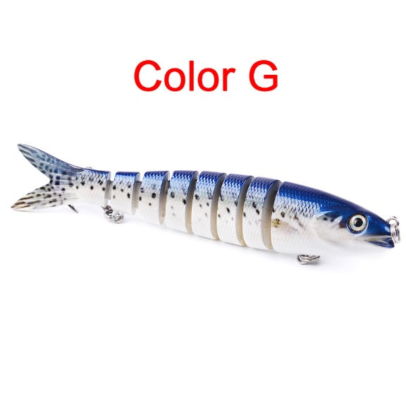 Artificial Multi Jointed Sections Hard Bait for Trolling Pike Carp, Durable Fishing Tools in Realistic Color Patterns