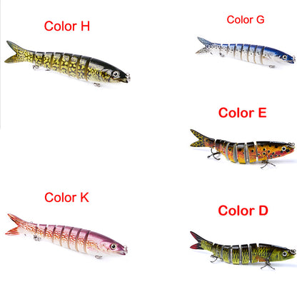 Artificial Multi Jointed Sections Hard Bait for Trolling Pike Carp, Durable Fishing Tools with Realistic Design