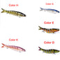 Artificial Multi Jointed Sections Hard Bait for Trolling Pike Carp, Durable Fishing Tools with Realistic Design