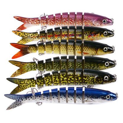 Artificial Multi Jointed Sections Hard Bait for Trolling Pike Carp, Durable Fishing Tools in Realistic Colors