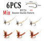 WIFREO 6PCS #10#12 #14 CDC Feather Wing Mayfly Deer Hair Body Dry Fly Rocky River Trout Fishing Flies Bait Lure