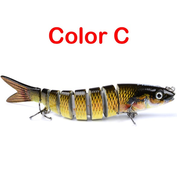 Artificial Multi Jointed Sections Hard Bait for Trolling Pike Carp, Durable Fishing Tools in Realistic Color Patterns