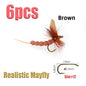3pcs/6pcs Mayfly Trout Flies