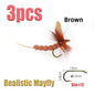 3pcs/6pcs Mayfly Trout Flies