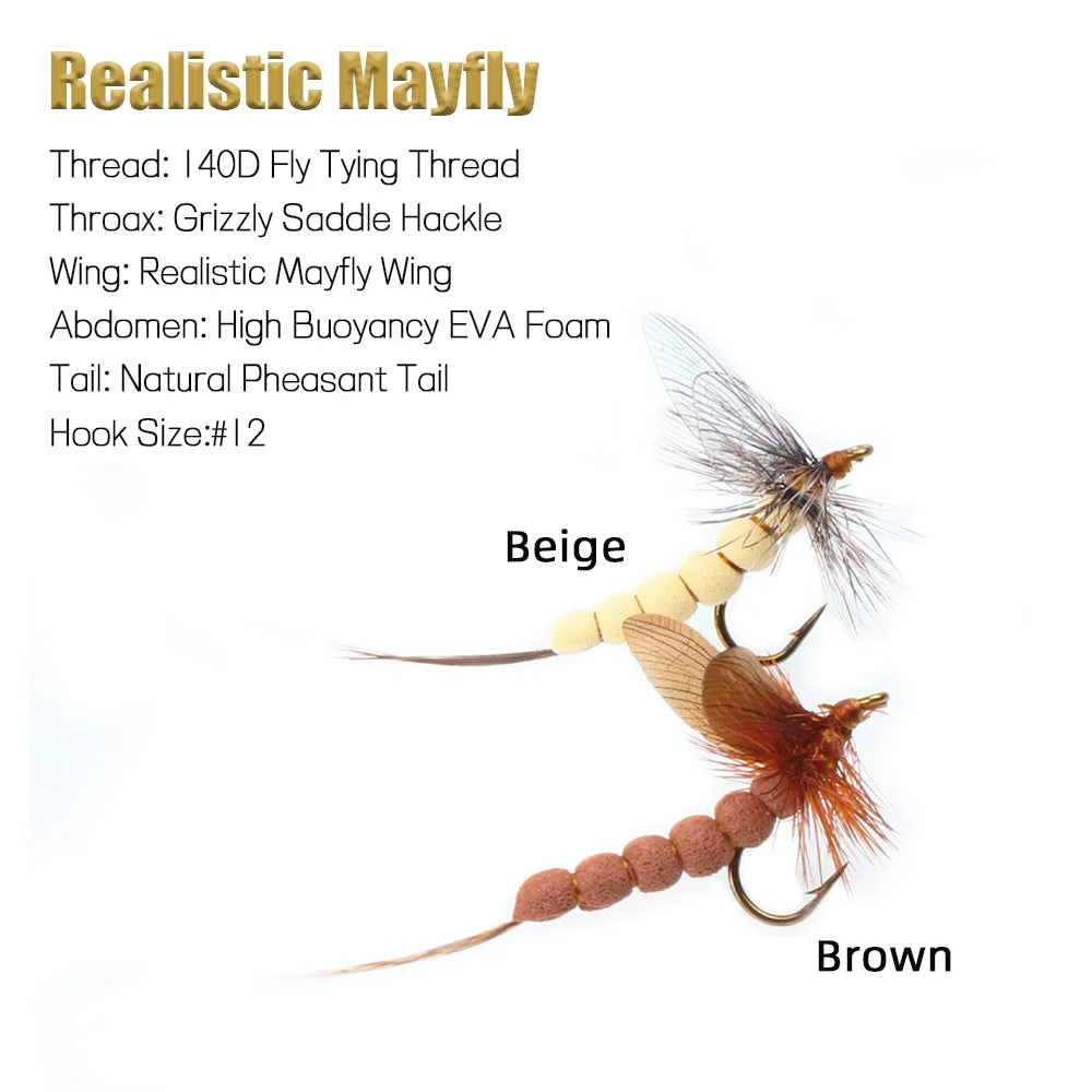 3pcs/6pcs Mayfly Trout Flies