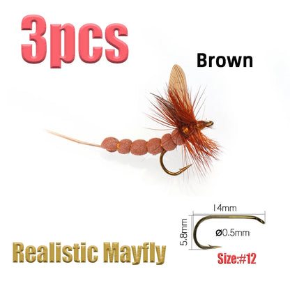 3pcs/6pcs Mayfly Trout Flies